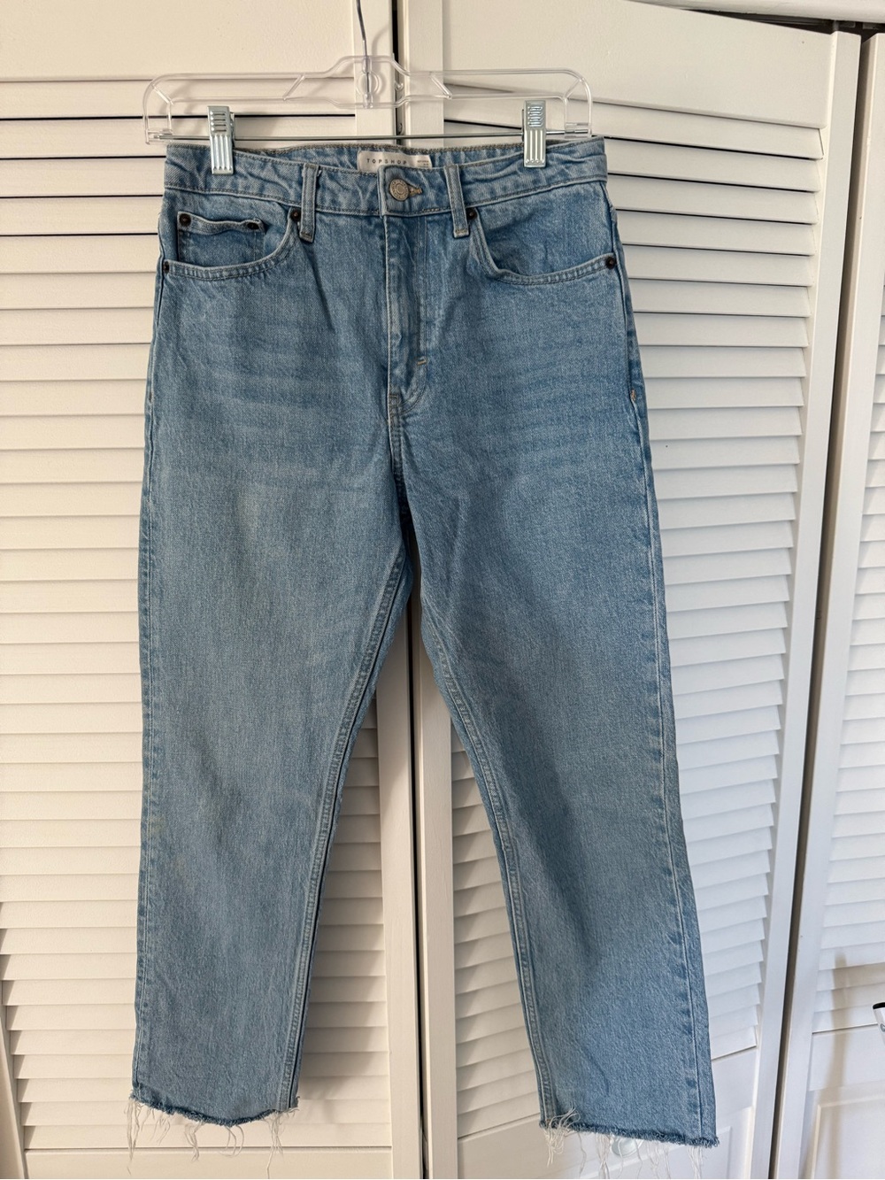 Topshop Light Blue Straight Jeans